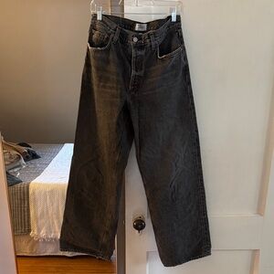 Agolde Black Straight Leg Jeans, Sz 27